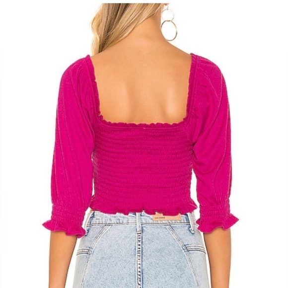 Free People Bryence Smocked Cropped Top‎ Size Small - Picture 5 of 10